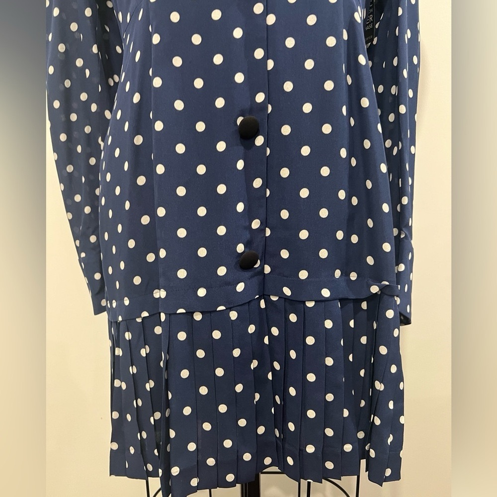 Alessandra Rich Silk Polka Dot Mini Dress • Size 38/4 • Navy/White NWOT RARE - Picture 6 of 7
